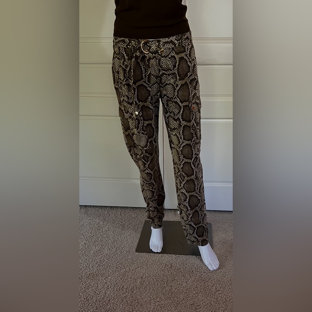 Michael Kors Brown/ olive shade Snake Print cargo Pants